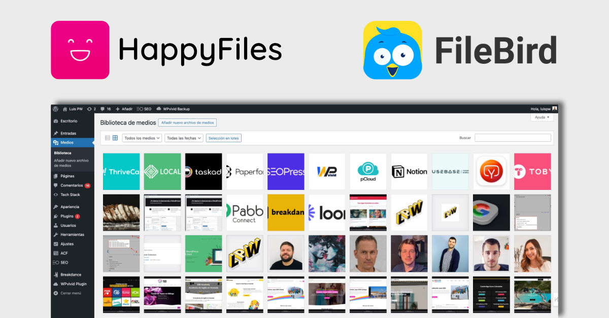 Comparativa de plugins WordPress: HappyFiles vs FileBird.