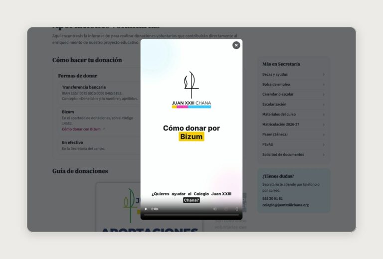 Vídeo explicativo para donar por Bizum