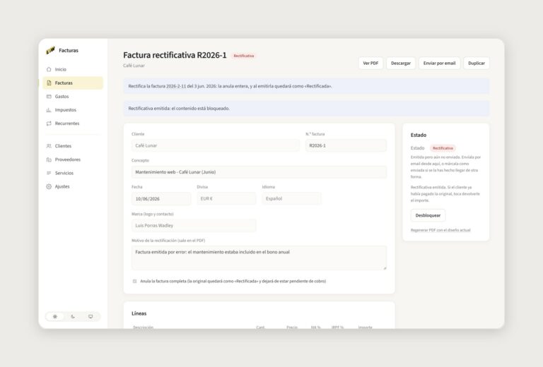 Factura rectificativa