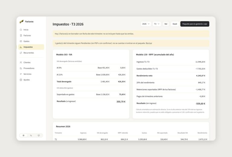 Impuestos del trimestre: modelos 303 y 130