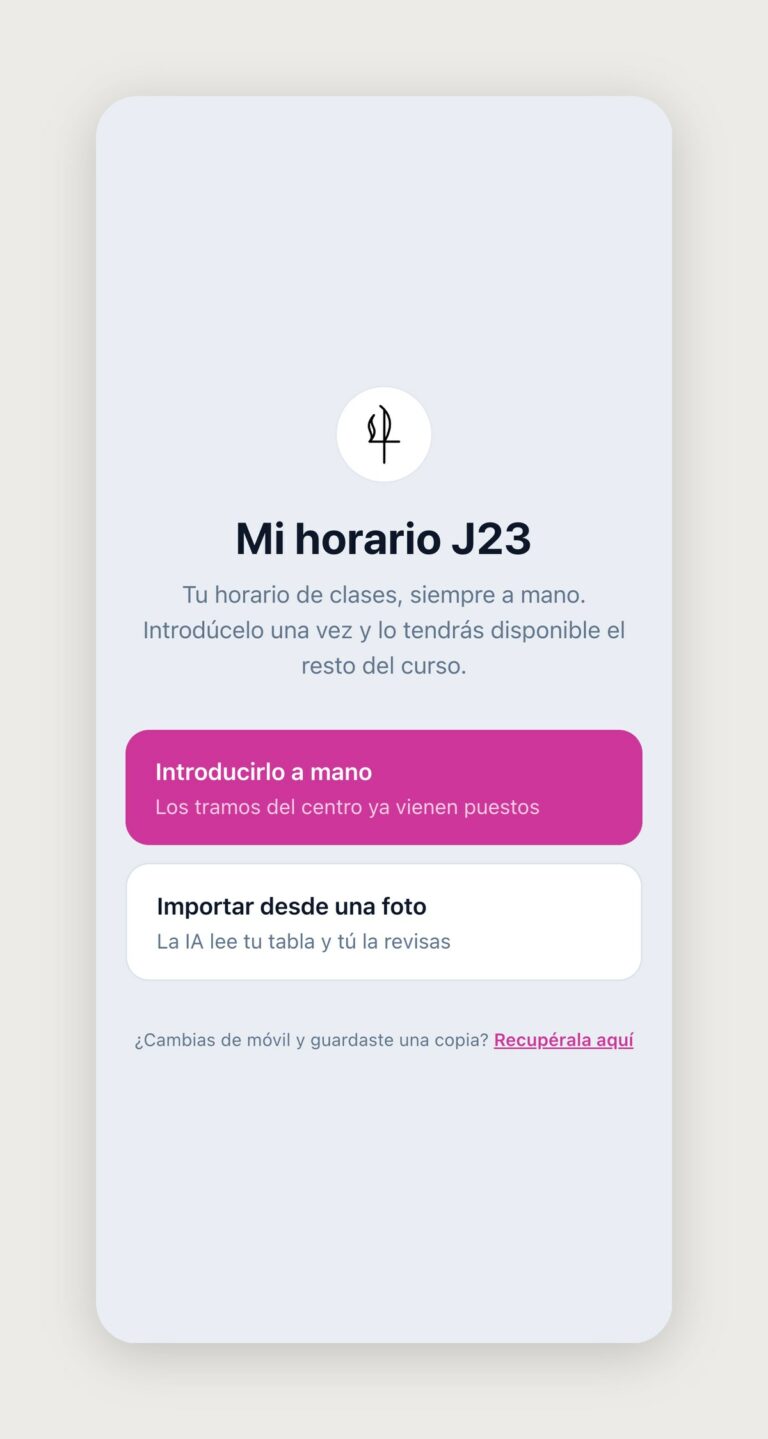 Pantalla de bienvenida